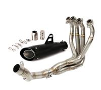 Escape completo Slip On Para Kawasaki Para Z900 2025 51MM Terminales Escape Motocicleta Tubo Conexión Frontal Silenciador(Black)