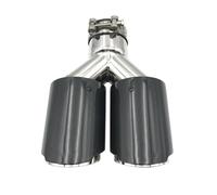 Escape de Coche 1 Pieza Punta Silenciador Fibra Carbono Brillante Varios Tamaños Escape Doble Tubo Universal Acero Inoxidable Tubo de Escape Coche