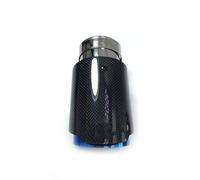 Escape de Coche 1 Pieza Tubo Escape Coche Extremo Trasero Carbono Brillante Brida Punta Silenciador Recto Acero Inoxidable Azul Para F30 Tubo de Escape Coche