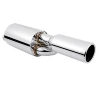 Escape De Coche Para Ford Para Mustang 1964-UP Silenciador De Escape Universal De Doble Bucle 2,5 "entrada 4,0" Punta Cromada Pulida