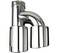 escape de coche Punta de Para escape Accesorios para automóviles Extremos del tubo Para Cubierta la punta Para Tubo Para borde recto doble salida acero inoxidable(Right in51-out101)