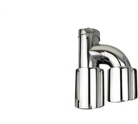 escape de coche Punta de Para escape Accesorios para automóviles Extremos del tubo Para Cubierta la punta Para Tubo Para borde recto doble salida acero inoxidable(Right in51-out76)