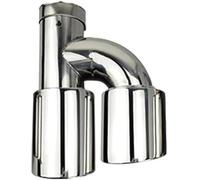 escape de coche Punta de Para escape Accesorios para automóviles Extremos del tubo Para Cubierta la punta Para Tubo Para borde recto doble salida acero inoxidable(Right in60-out76)