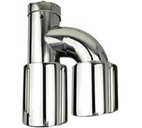 escape de coche Punta de Para escape Accesorios para automóviles Extremos del tubo Para Cubierta la punta Para Tubo Para borde recto doble salida acero inoxidable(Right in63-out76)