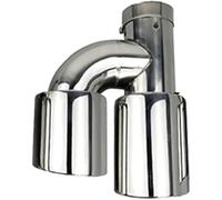 escape de coche Punta de Para escape Accesorios para automóviles Extremos del tubo Para Cubierta la punta Para Tubo Para borde recto doble salida acero inoxidable(Left in60-out76)