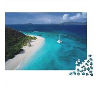 Escape de la Playa Tropical Puzzle 1000p para Adolescentes Puzzle Complicado Entrenamiento De Concentración Regalo para Adultos Encaje Cartón Ecológico 70x50cm/1000pcs