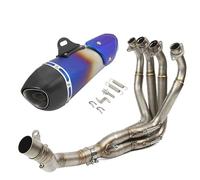 Escape de Motocicleta Conector De Escape para Motocicleta para Kawasaki Z900 2017 2018 2019 2020 2021 2022, Colector(Multi-Colored Chrome)