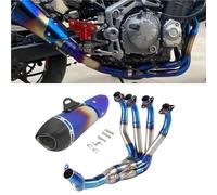 Escape de Motocicleta Conector De Escape para Motocicleta para Kawasaki Z900 2017 2018 2019 2020 2021 2022, Colector(Multi-Colored Blue)