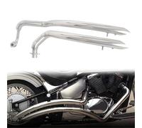Escape de motocicleta Para YAMAHA XVS650 Para Custom Con Llamas 2005 Silenciador De Acero Inoxidable Para Motocicleta, Cromado/negro, Silenciadores Deslizantes, Silenciador De Tubo De Escape(Chrome)