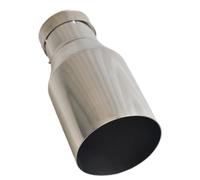 Escape Deportiva Boquilla De Escape Admisión 2,5", Puerto 4", Tubo Pulido En Ángulo Recto Acero Inoxidable Plateado Longitud Completa 9"(IN60-OUT76MM)