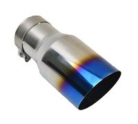 Escape Deportiva Punta De Escape Entrada 2,5 Pulgadas Salida 4 7, "de Largo Acero Inoxidable 304 Boca Inclinada Azul Del Tubo Do(IN60-OUT101MM)