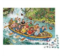 Escape en Barco del río Jungle Puzzle De Madera Impermeable DIY Puzzles De 1000 Piezas Regalos para Adultos Desafiante Y Estimulante Rompecabezas Juegos Desafiantes
