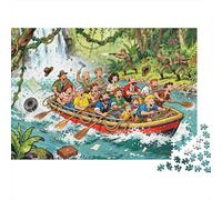 Escape en Barco del río Jungle Puzzle De Madera Impermeable Puzzles De 1000 Piezas para Adultos Divertido Rompecabezas para Decoración del Hogar