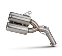 Escape Escape de motocicleta modificado Slip On Line con tubo central acero inoxidable, doble salida y silenciador malla para 752S