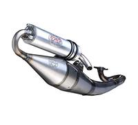Escape LeoVince HAND MADE TT con ABE compatible con Next Generation | Aluminio, plateado, mate, homologado con ABE, sin registro, compatible OEM 4053 con Yamaha BWS 50 NG hasta 1999.