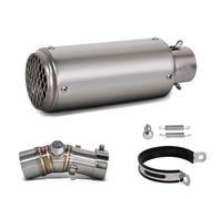 Escape Moto Para Kawasaki Para ER6F Para ER-6N 2006-2023 Terminal Escape | Silenciador Escape Motocicleta Kit Tubo Deslizante Línea Proyecto Deportiva(Silver G)