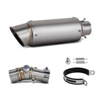 Escape Moto Para Kawasaki Para ER6F Para ER-6N 2006-2023 Terminal Escape | Silenciador Escape Motocicleta Kit Tubo Deslizante Línea Proyecto Deportiva(Silver J)