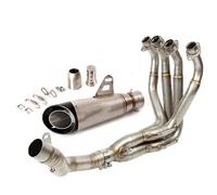 Escape moto Slip On Para Kawasaki Para Z900 2025 51MM Terminales Escape Motocicleta Tubo Conexión Frontal Silenciador(Silver)