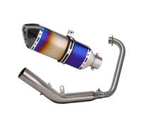 Escape Motocicleta para Zontes ZT125 ZT 125 U1 G1 Z1 Z2 2021-2025 Silenciador Hexagonal con Conexión De Colector Y DB Killer Tubo Moto(F Burn Blue)