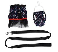 Escape Proof Pig Harness & Vest Set | Diseño sin mangas para fácil encendido/apagado | Correa ajustable para cerdos de Guinea/Pequeñas Mascotas | Cute Summer Outfit with Leash & Bow (GXBD04 Blue XS)
