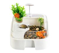 Escape Proof Turtle Aquarium - Terrario iluminado, tanque acuático compacto, completo pequeño reptil Habitat Kit, Safe Enclosure for Hermit Crab Tortoise Bearded Dragon Snake Spider Indoor Home Office