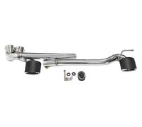 escape salida doble extremo Para BMW Para E90 E92 318i 320i 330i 325i 2006-2016 Silenciador Parachoques Con Doble Punta Escape(Carbon Fiber a)