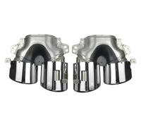 escape salida doble extremo Para M&erces Para Benz W177 C118 CLA35 X247 GLB35 A45S AMG A35 2020-2024 Tubos Escape Coche Punta Silenciador Boquilla(Silver)