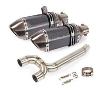 Escape Silenciador Moto para Yamaha para FZ6 para FZ6N para FZ6S Sistema De Doble Salida Tubo Enlace Medio Silenciadores Deslizantes DB Killer Extraíbles Escape Motocicleta(9)