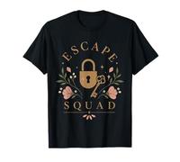 Escape Squad Lock Key Floral Puzzle Grupo Amigos Camiseta