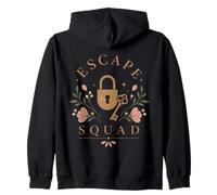 Escape Squad Lock Key Floral Puzzle Grupo Amigos Sudadera con Capucha