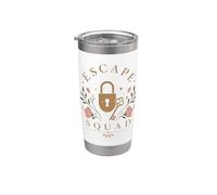 Escape Squad Lock Key Floral Puzzle Grupo Amigos Vaso térmico de acero inoxidable de doble pared