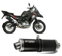 Tubo De Escape Storm by Mivv Oval negro Acero inox Benelli TRK 502 X 2018 > 2026