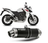 Tubo De Escape Storm by Mivv Gp Nero Acero para Honda Cbr 500 R 2013 > 2015