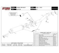 Escape Storm by Mivv Silenciador Gp Nero Acero para Honda Cbr 600 F 2001 > 2010