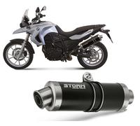 Tubo De Escape Storm by Mivv Oval Nero Acero para Bmw F 650 Gs 2008 > 2012