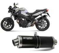 Tubo De Escape Storm by Mivv Oval Nero Acero para Bmw F 800 R 2009 > 2016