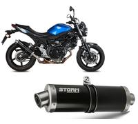 Escape Storm by Mivv Silenciador Oval Nero Acero para Suzuki Sv 650 2016 > 2022