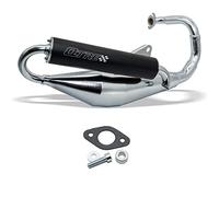 Escape Tecnigas Q-tre Negro con Abe para Peugeot Speedfight 2 | Homologación CE, sin registro, OEM 06.08.242.12 junta de escape compatible con Peugeot Vivacity 50
