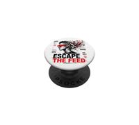 Escape The Feed Digital Detox Cyber Glitch Arte distópico PopSockets PopGrip Adhesivo