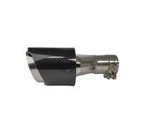 Escape Trasero 1 Pieza Silenciador Fibra Carbono Brillante Coche Punta Pulida En Forma Y Tubo Escape Doble Salida Boquilla Decorativa Universal Tubo Escapes(51mm-76mm-Left)