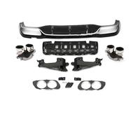 Escape Trasero Difusor De Parachoques Trasero Con Alerón Estilo E63 E53 Con Puntas De Escape Para AMG E300 Sport Sedan Para Benz Clase E W213 2016-2019(53 Silver)