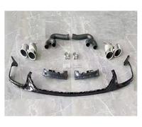 Escape Trasero Difusor De Parachoques Trasero Y Puntas Escape Alerón Labio De Maletero ABS Negro Para Para Q8 Para S-line Para Q8 SQ8 2019 2020 2021 2022 2023(Black Silver)