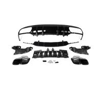 Escape Trasero Difusor Trasero Con Puntas Escape Para Benz Clase C C205 A205 Para Coupé 2015 2016 2017 2018 C63 Estilo Borde Difusor Parachoques Tubo Escapes