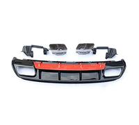 Escape Trasero Para BENZ W176 Clase A A180 A200 A250 Sport Edition Con Puntas De Escape De Acero Inoxidable 15-17 A45 Para AMG ABS Difusor Trasero Parachoques Tubo Escapes(Rojo)