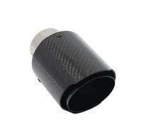 Escape Trasero Punta De Escape Fibra De Carbono Brillante Para Coche De Escape Silenciadores Boquilla Universal Recta Acero Inoxidable Negro Tubo Escapes(67mm-89mm)