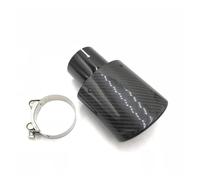 Escape Trasero Silenciador De Escape De Fibra De Carbono Para Coche Punta Doble Ovalada Inclinada Acero Inoxidable Color Negro Brillante 95 X 115 Mm Tubo Escapes(54-105MM Glossy)