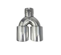 Escape Tubo de silenciador 1 De Escape Universal Para Coche Con Doble Punta Acero Inoxidable Para Modificar La Boquilla Del Silenciador(Equal in63-Out101mm)