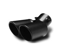 Escape Tubo de silenciador Puntas De Tubo De Escape De Doble Salida Universal Para Coche De 63mm, Tubo Doble De Cola De Silenciador Negro De Acero Inoxidable