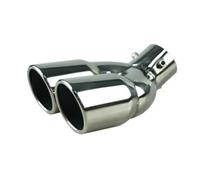 Escape Tubo de silenciador Universal Car 63 Mm Diámetro De Entrada 76 Mm Salida Doble Barril Punta De Escape Trasera Silenciador Tubo De Escape Acero Inoxidable(S Bend)