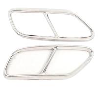 escape tubo Para A4 B9 2019 No Para 2020 1 Par De Silenciadores Escape Traseros Acero Plateado Y Negro Para Coche Cubierta Decorativa Tubos(Silver)